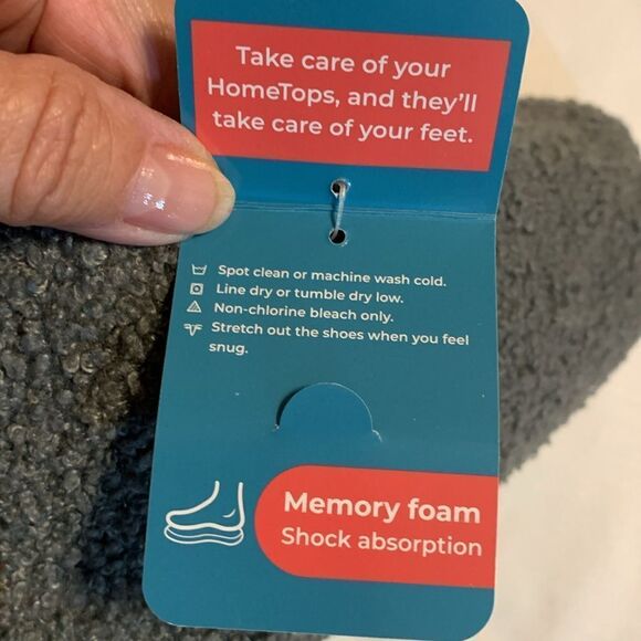 HomeTop Size 10 one piece curly fur memory foam indoor bootie slipper - Picture 3 of 15